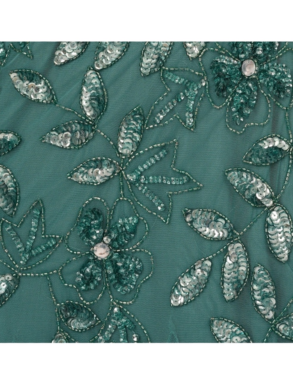 Adrianna Papell Dress SZ 6 Jade Green Beaded Sequin Gown Formal Evening NWT GALA - Picture 9 of 14